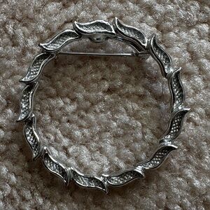 Silver Leaf Design Brooch